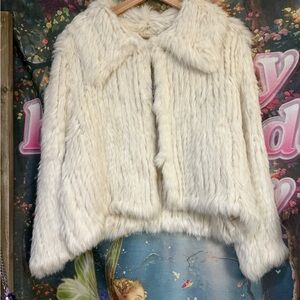 Beige Rabbit Fur Jacket